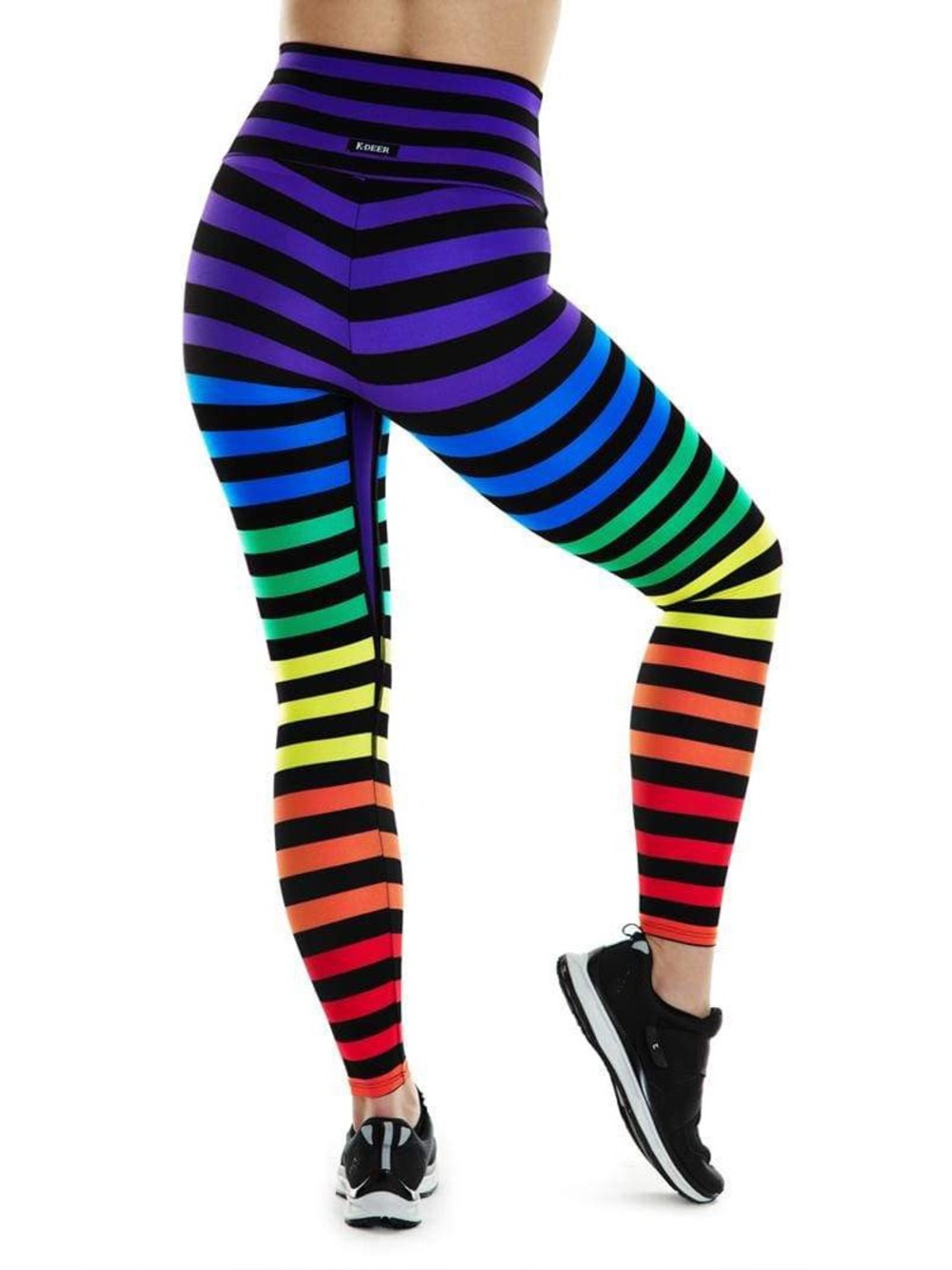 K-DEER size S limited edition Rainbow Stripe High-Waist Leggings 🌈pride!!